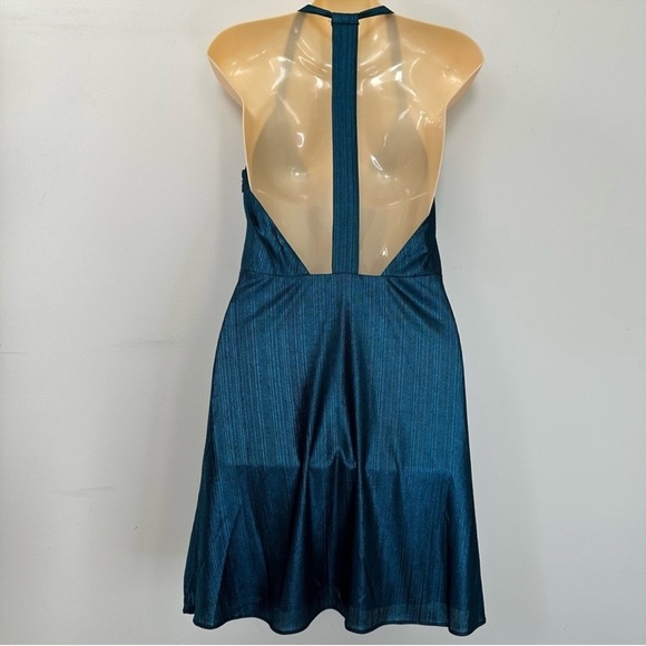 Revolve NBD X NAVEN Blue Metallic Halter Dress - Picture 2 of 11
